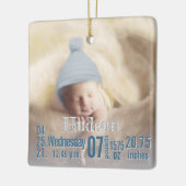 ベビー誕生統計誕生レコードChristmas Photo Cera セラミックオーナメント (左)