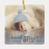 ベビー誕生統計誕生レコードChristmas Photo Cera セラミックオーナメント (正面)