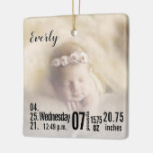 ベビー誕生統計誕生レコードChristmas Photo Cera セラミックオーナメント (左)
