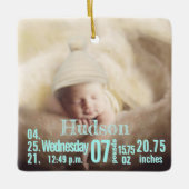 ベビー誕生統計誕生レコードChristmas Photo Cera セラミックオーナメント (正面)