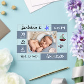 ベビー誕生統計1写真アナウンス アクリル招待状 (インサイチュ (ウェディング))