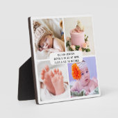 ベビー誕生統計4枚写真コラージュ フォトプラーク (正面)