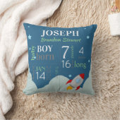 ベビー誕生赤宇宙ロケット搭載青空 クッション (ブランケット)