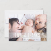 ベビー誕生 モダン |フォトファミリーかわいいスタイリッシュおもしろい サンキューカード (正面)