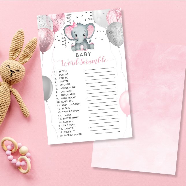 ベビー語スクランブルガールエレファントシャワーゲーム (Baby Word Scramble Girl Elephant Shower Game)