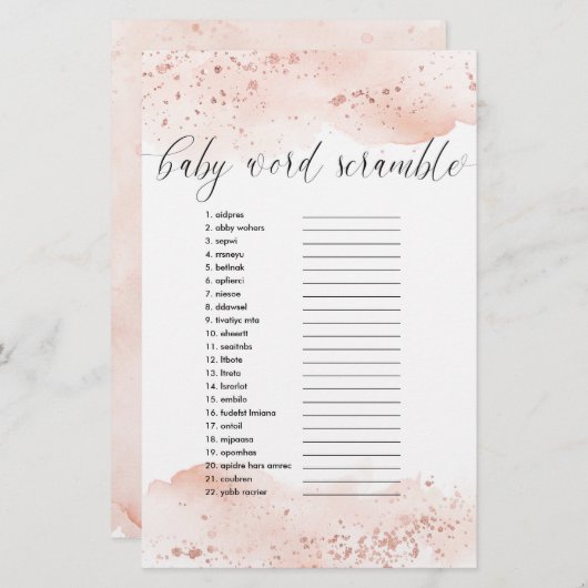 ベビー語スクランブルゲーム水色バラ金ゴールド (正面/裏面)