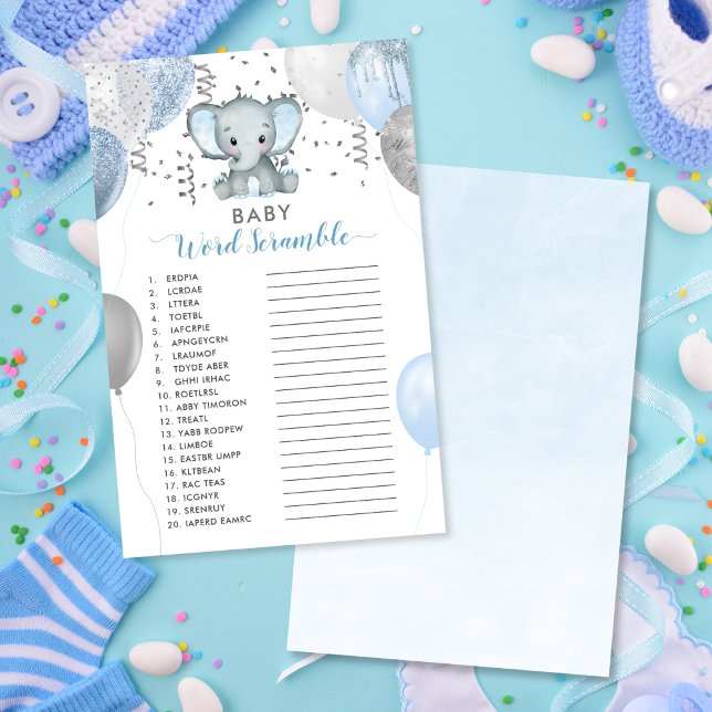 ベビー語スクランブルボーイエレファントシャワーゲーム (Baby Word Scramble Boy Elephant Shower Game)