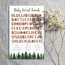 ベビー語検索ウッドランドベビーシャワーゲーム