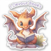 *~*ベビー読ドラゴン – I DEVOUR BOOKS AP88 シール (正面)
