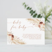 ベビー請求カード簿 | Bohoパンパスグラス 招待状 (スタンド正面)