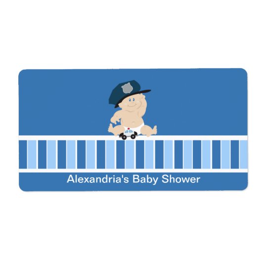 ベビー警官の警察官ウォーターボトルシール ラベル (正面)