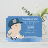 ベビー警官の警察官チケットベビーシャワー招待状 招待状 (スタンド正面)