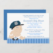 ベビー警官ベイビーシャワー招待状 招待状 (正面/裏面)