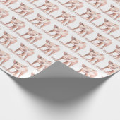 ベビー豚のアートウォーターの色かわいいパターンファーム ラッピングペーパー (角)