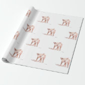 ベビー豚のアートウォーターの色かわいいパターンファーム ラッピングペーパー (アンロールド)