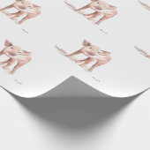 ベビー豚のアートウォーターの色かわいいパターンファーム ラッピングペーパー (角)