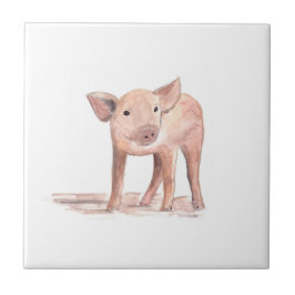 ベビー豚の養豚動物農場の水色 タイル