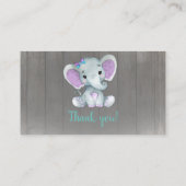 ベビー象おむつラッフルチケットパープルティール（緑がかった色） エンクロージャーカード (裏面)