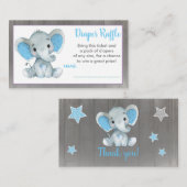 ベビー象おむつラッフルチケットブルー エンクロージャーカード (正面/裏面)