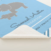 ベビー象および傘の男の赤ちゃんの発表 シェルパブランケット (3/4)