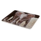 ベビー象かわいいアフリカゾウと母 カッティングボード (角)