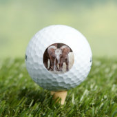 ベビー象かわいいアフリカゾウと母 ゴルフボール (インサイチュ 木)