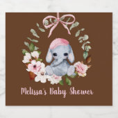 ベビー象きらめくワインラベル スパークリングワインラベル (シングルラベル)