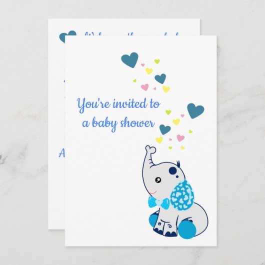 ベビー象との赤ちゃんシャワー発表 (正面/裏面)