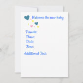 ベビー象との赤ちゃんシャワー発表 (裏面)