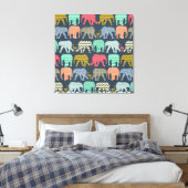 ベビー象とフラミンゴ キャンバスプリント (インサイチュ (寝室))
