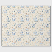 ベビー象とベビー贈り物 ラッピングペーパー (フラット)