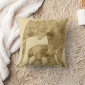 ベビー象と母 クッション (ブランケット)