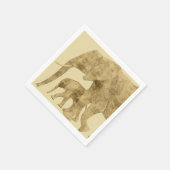 ベビー象と母 スタンダードカクテルナプキン (角)