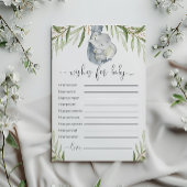 ベビー象のカード男女兼用に願う 招待状