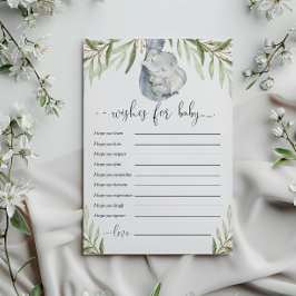 ベビー象のカード男女兼用に願う 招待状