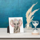 ベビー象の卓上プレートとイーゼル フォトプラーク (インサイチュ)