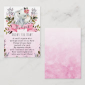 ベビー象の女の子の本ベビーリクエストカード エンクロージャーカード (正面/裏面)