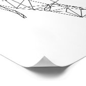 ベビー象の幾何学的ミニマル子供部屋アート ポスター (角)