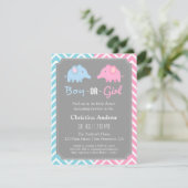 ベビー象の性はベビーシャワーのパーティーを明らかにします 招待状 (スタンド正面)