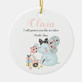 ベビー象の教母の洗礼のギフト| セラミックオーナメント (正面)