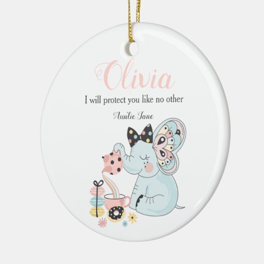 ベビー象の教母の洗礼のギフト| セラミックオーナメント (左)