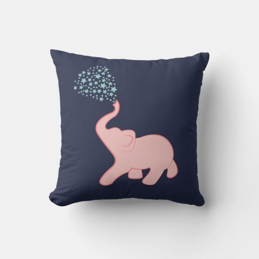 ベビー象の星のシャワーの装飾用クッション クッション (正面)