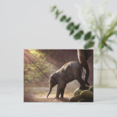 ベビー象の最初のバスタブはがき ポストカード (スタンド正面)