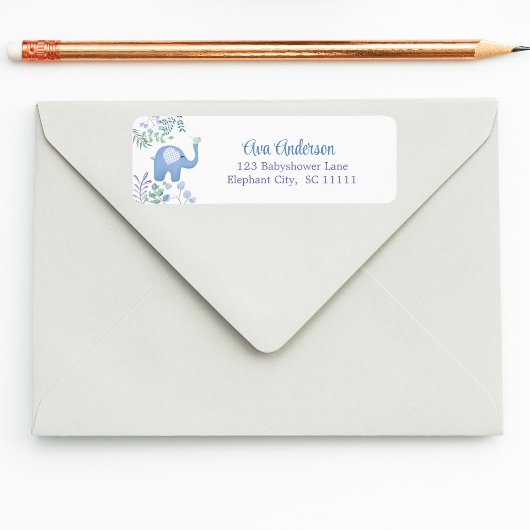 ベビー象の歌の鳥の赤ちゃんシャワー戻り ラベル