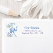 ベビー象の歌の鳥の赤ちゃんシャワー戻り ラベル (インサイチュ)