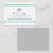 ベビー象の水玉模様ホワイトブックリクエスト エンクロージャーカード (正面/裏面)