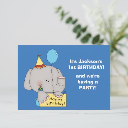 ベビー象の第1誕生会 招待状 (スタンド正面)