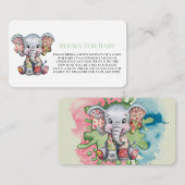 ベビー象の縫いパッチワークベビー エンクロージャーカード (正面/裏面)