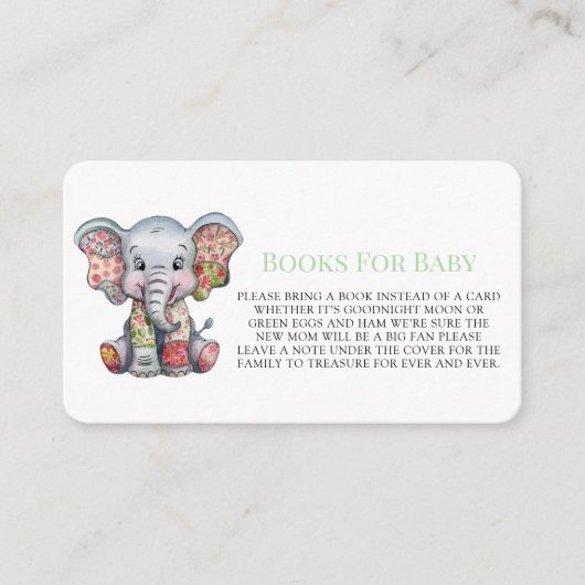 ベビー象の縫いパッチワークベビー エンクロージャーカード (正面)