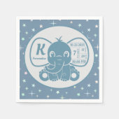 ベビー象の誕生発表ブルーボーイ スタンダードカクテルナプキン (正面)